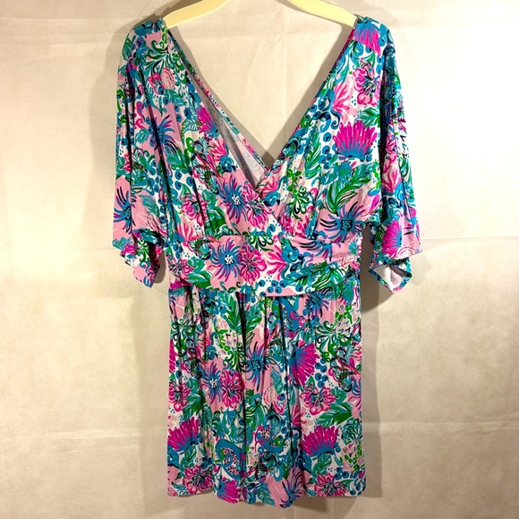 Lilly Pulitzer Parigi Romper Paradise Petals Size Large ECU - Picture 3 of 9